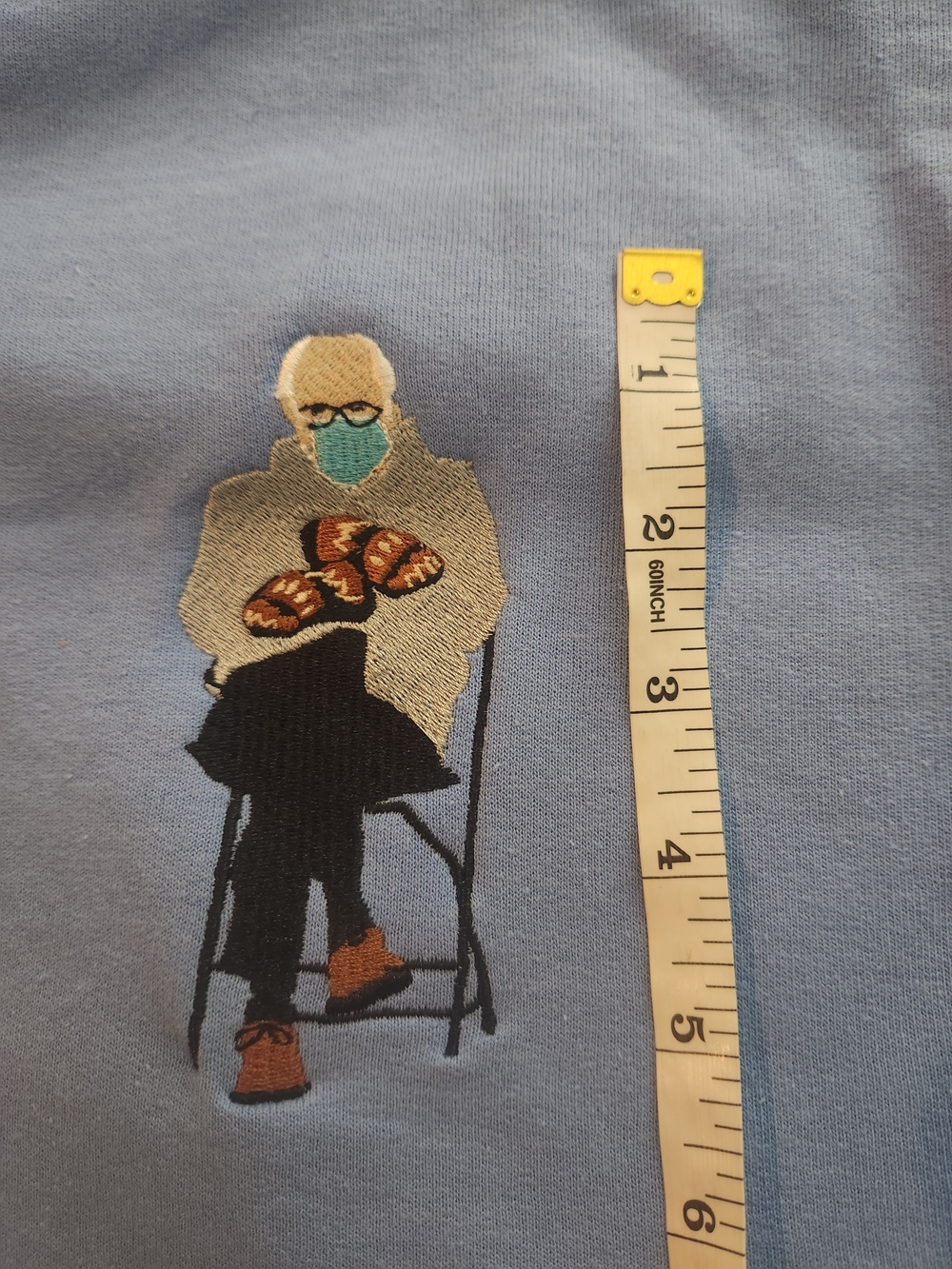 BERNIE Crewneck Sweatshirt w Iconic Embroidered Graphic of Bernie Sanders!
